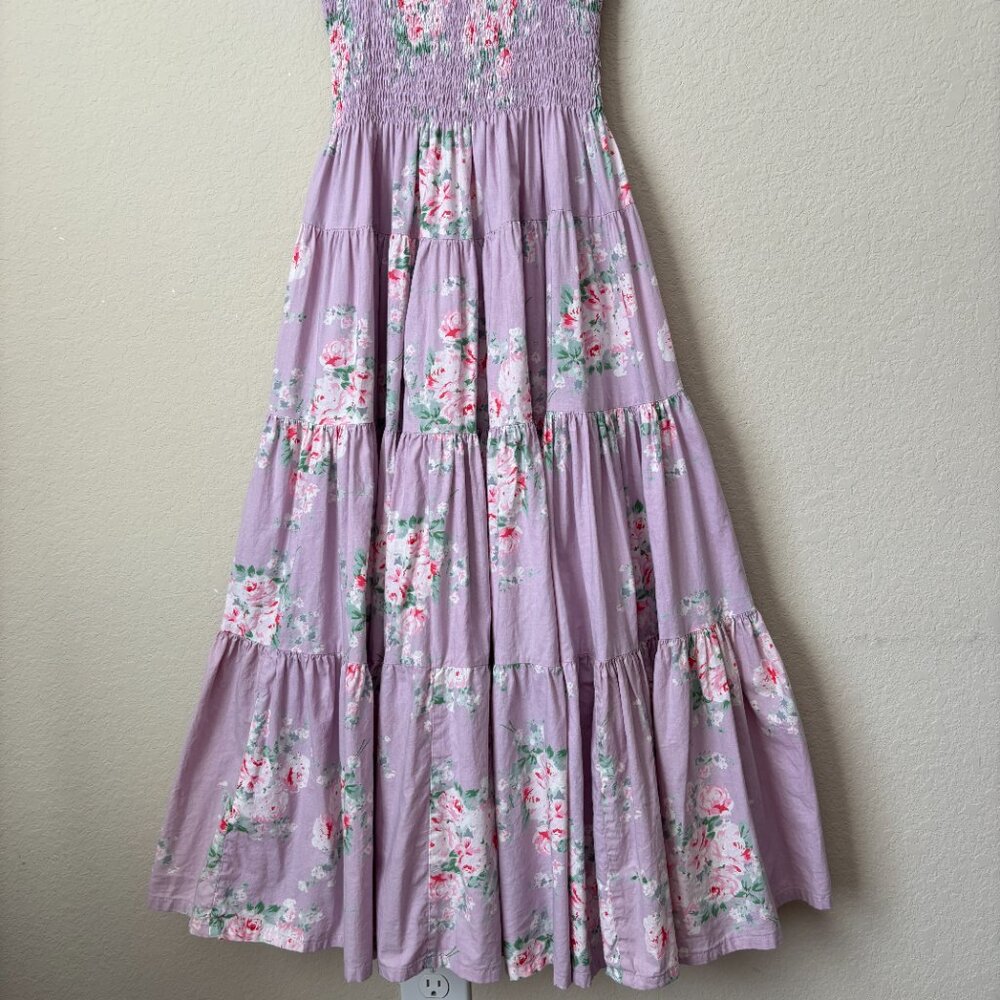 CB Positano Handmade in Italy Boho Floral Print Cotton Tiered Midi Dress - Picture 12 of 12